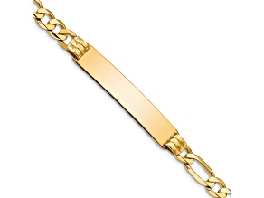 10k Yellow Gold Figaro Link ID Bracelet