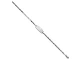 Rhodium Over 14k White Gold Oval Figaro Link ID Bracelet