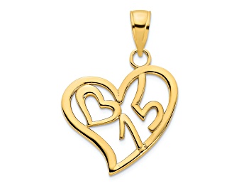Picture of 14k Yellow Gold #15 Heart Pendant