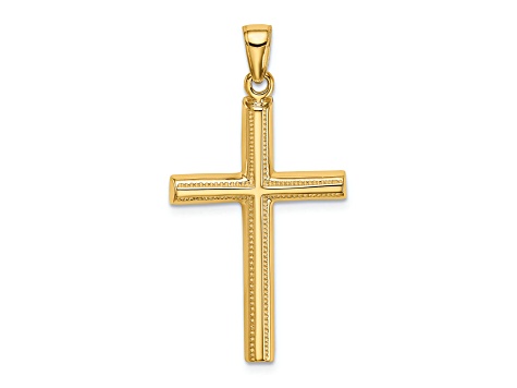 14K Yellow Gold Polished Cross Pendant