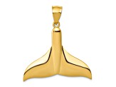 14k Yellow Gold Solid Polished Large Whale Tail Pendant