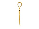 14k Yellow Gold Solid Polished Large Whale Tail Pendant