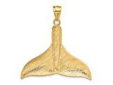 14k Yellow Gold Solid Polished Large Whale Tail Pendant