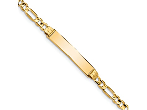 14k Yellow Gold Figaro Link ID Bracelet