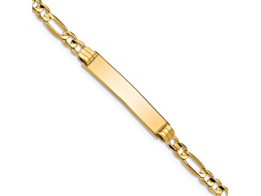 14k Yellow Gold Figaro Link ID Bracelet