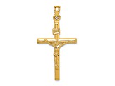 14K Yellow Gold Hollow Crucifix Pendant