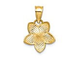 14k Yellow Gold Polished and Textured Plumeria Pendant