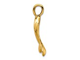 14k Yellow Gold Polished 3D Whale Tail Charm