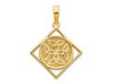 14k Yellow Gold Textured Fancy Celtic Knot Pendant