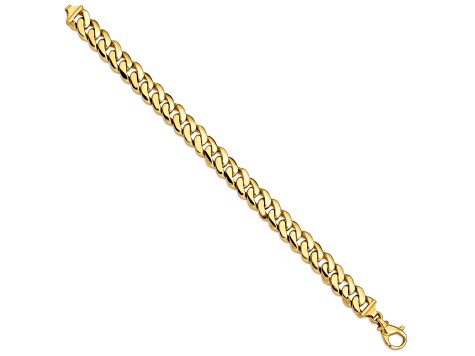 14K Yellow Gold 10.75mm Hand-Polished Fancy Link Bracelet