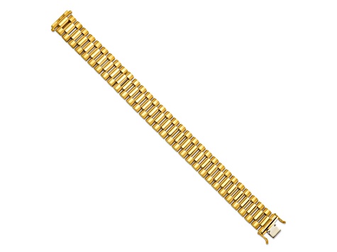 18K Two-tone 16mm Fancy Link 8 inch Bracelet