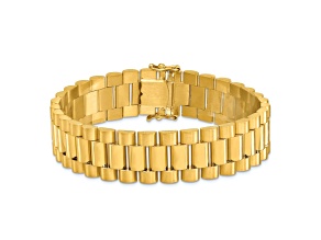18K Two-tone 16mm Fancy Link 9 inch Bracelet