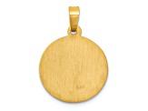 14K Yellow Gold Polished and Satin St Luke Medal Hollow Pendant