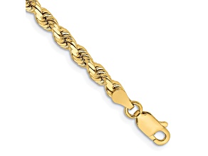 10k Yellow Gold 3.75mm Diamond-Cut Rope Link Bracelet