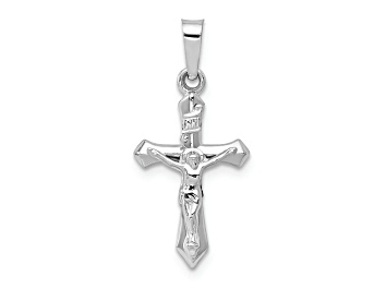 Picture of Rhodium Over 14k White Gold Polished INRI Crucifix Pendant