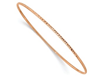 Picture of 14K Rose Gold 1.5mm Diamond-cut Slip-on Bangle Bracelet