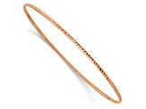 14K Rose Gold 1.5mm Diamond-cut Slip-on Bangle Bracelet