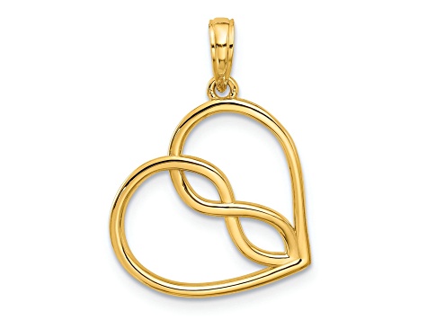 14k Yellow Gold Fancy Heart Charm