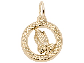 14K Yellow Gold Praying Hands Charm