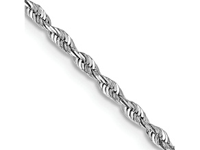 Rhodium Over 14k White Gold 1.85mm Solid Diamond-Cut Quadruple Rope 24 Inch Chain
