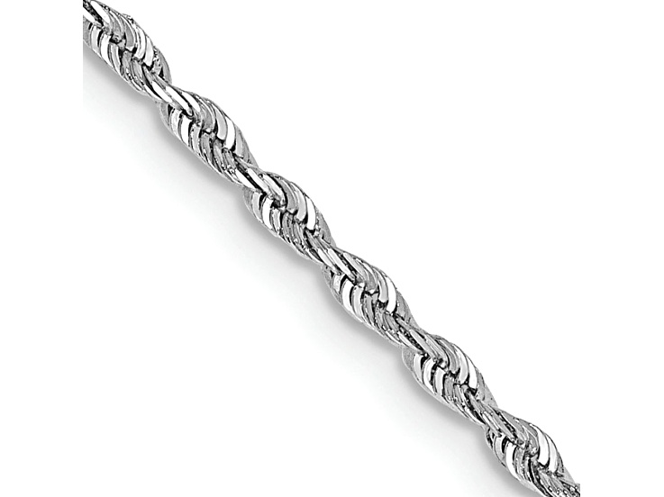 Rhodium Over 14k White Gold 1.85mm Solid Diamond-Cut Quadruple Rope 24 Inch Chain
