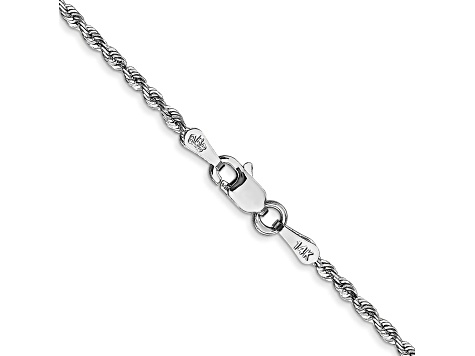 Rhodium Over 14k White Gold 1.85mm Solid Diamond-Cut Quadruple Rope 24 Inch Chain