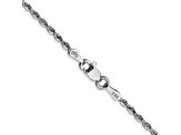 Rhodium Over 14k White Gold 1.85mm Solid Diamond-Cut Quadruple Rope 24 Inch Chain