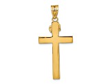 14k Yellow Gold Textured INRI Crucifix Pendant