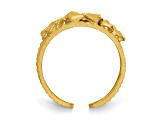 14K Yellow Gold Diamond Cut Plumeria Toe Ring