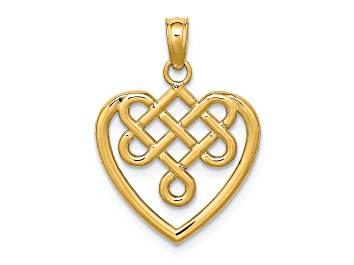 Picture of 14k Yellow Gold Small Celtic Knot Heart Charm