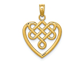 14k Yellow Gold Small Celtic Knot Heart Charm