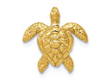 14K Yellow Gold Polished Small Sea Turtle Chain Slide Pendant