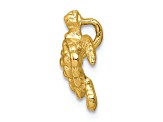 14K Yellow Gold Polished Small Sea Turtle Chain Slide Pendant