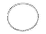 Rhodium Over 14K White Gold 4/16 Florentine Hinged Bangle