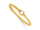 14K Yellow Gold Polished Hook and Circle Bangle