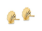 14K Yellow Gold Shell Post Earrings