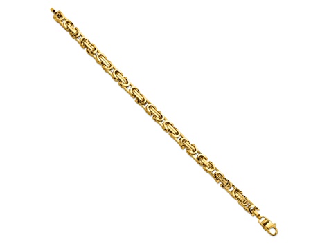 14K Yellow Gold 7mm Fancy Link 9 Inch Bracelet