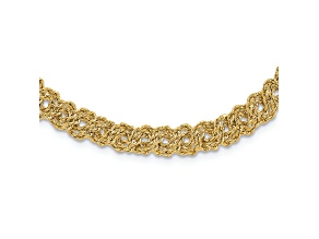 14K Yellow Gold Diamond-cut Braided Rope Chain 17.5-inch with 1-inch Ext. Necklace