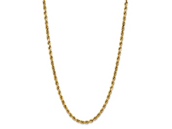 Picture of 14k Yellow Gold 5.5mm Polished Diamond-Cut Rope Link 22 Inch Chain