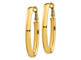 14k Yellow Gold 1 11/16" High Polished Oval Hoop Earrings