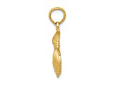 14k Yellow Gold Solid Polished and Textured Mini Shell Cluster Pendant
