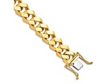 14k Yellow Gold and 14k White Gold 11.5mm Hand-polished Fancy Link Bracelet
