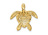 14K Yellow Gold Polished Large Sea Turtle Chain Slide Pendant