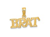 14k Yellow Gold Polished and Textured BRAT Charm