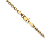 10k Yellow Gold 2.4mm Solid Round Open Link Cable 16 Inch Chain