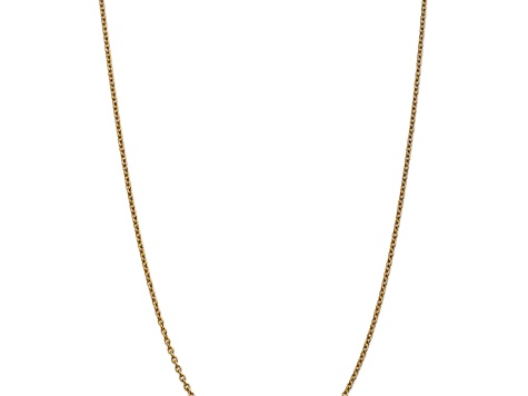 10k Yellow Gold 24mm Solid Round Open Link Cable 30 Inch Chain 
