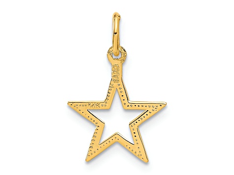 14k Yellow Gold Diamond-Cut and Satin Star Pendant