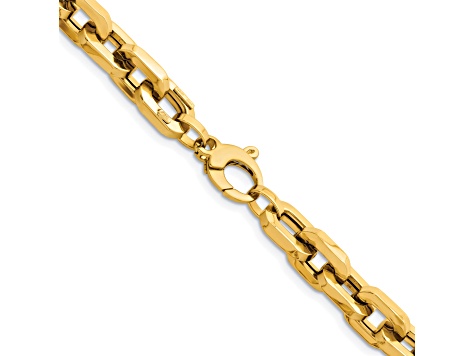 14K Yellow Gold 8.7mm Fancy Link 24-inch Necklace