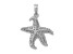 Rhodium Over 14k White Gold Polished and Textured Open-Backed Starfish Pendant