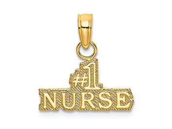 Picture of 14k Yellow Gold Textured #1 Nurse pendant